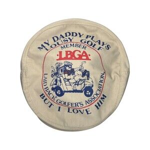 Vtg Golf Novelty Newsboy Hat Small Dad Laid Back Golfers Association Club Course